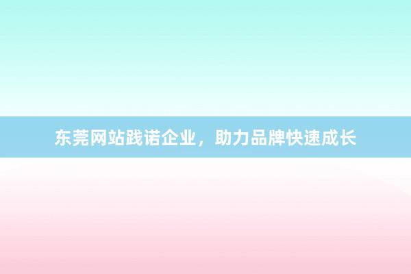 东莞网站践诺企业，助力品牌快速成长