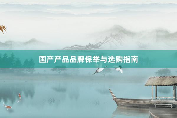 国产产品品牌保举与选购指南